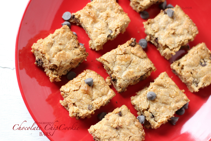 3 Ingredient Chocolate Chip Cookie Bars