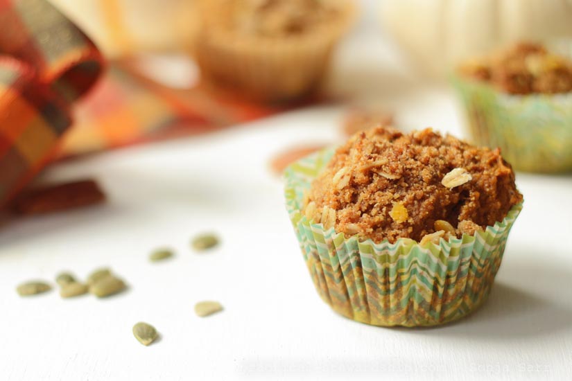 Pumpkin Banana Crumb Breakfast Muffins