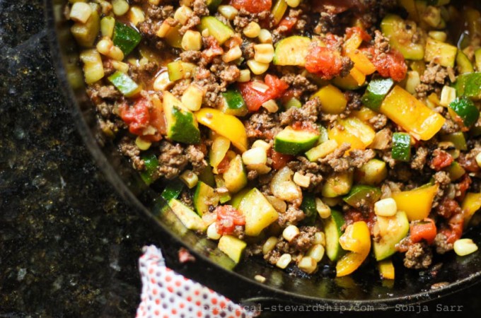 Paleo Meaty Zucchini Skillet Dinner