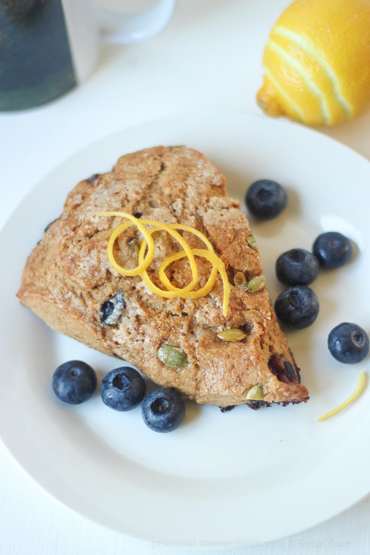 Vegan Lemon Blueberry Scones