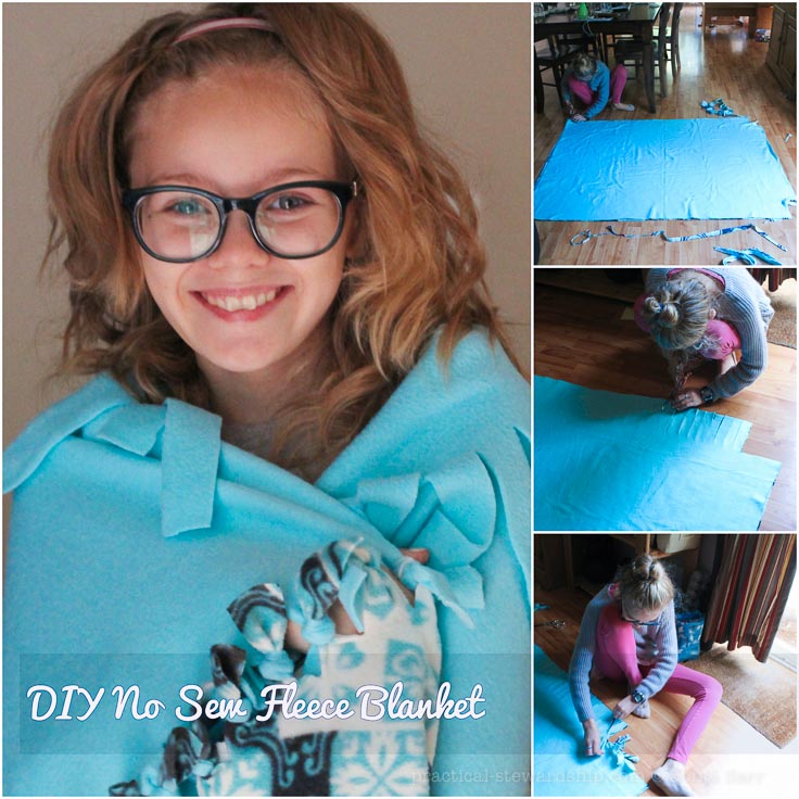 DIY No Sew Fleece Blanket